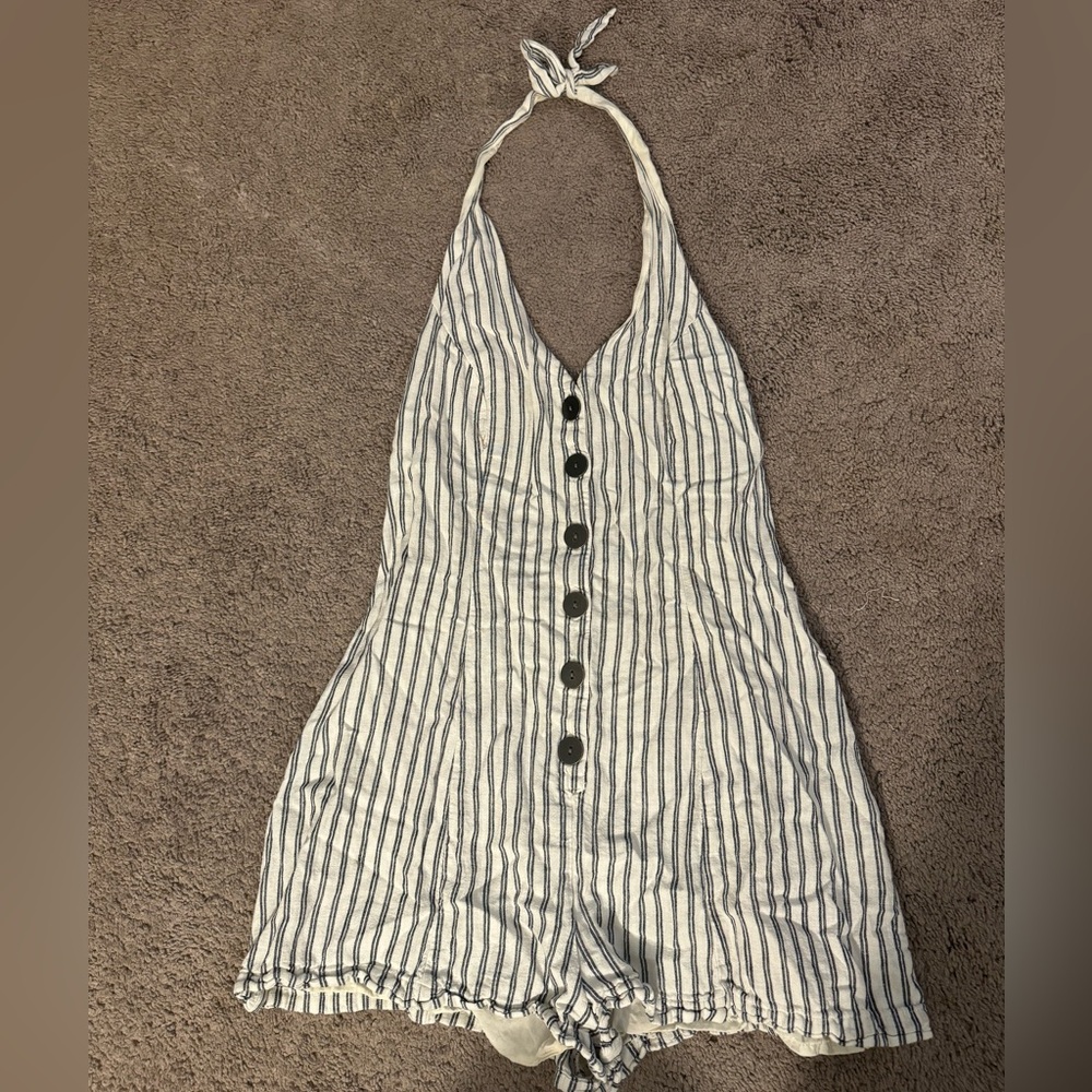 White backless romper